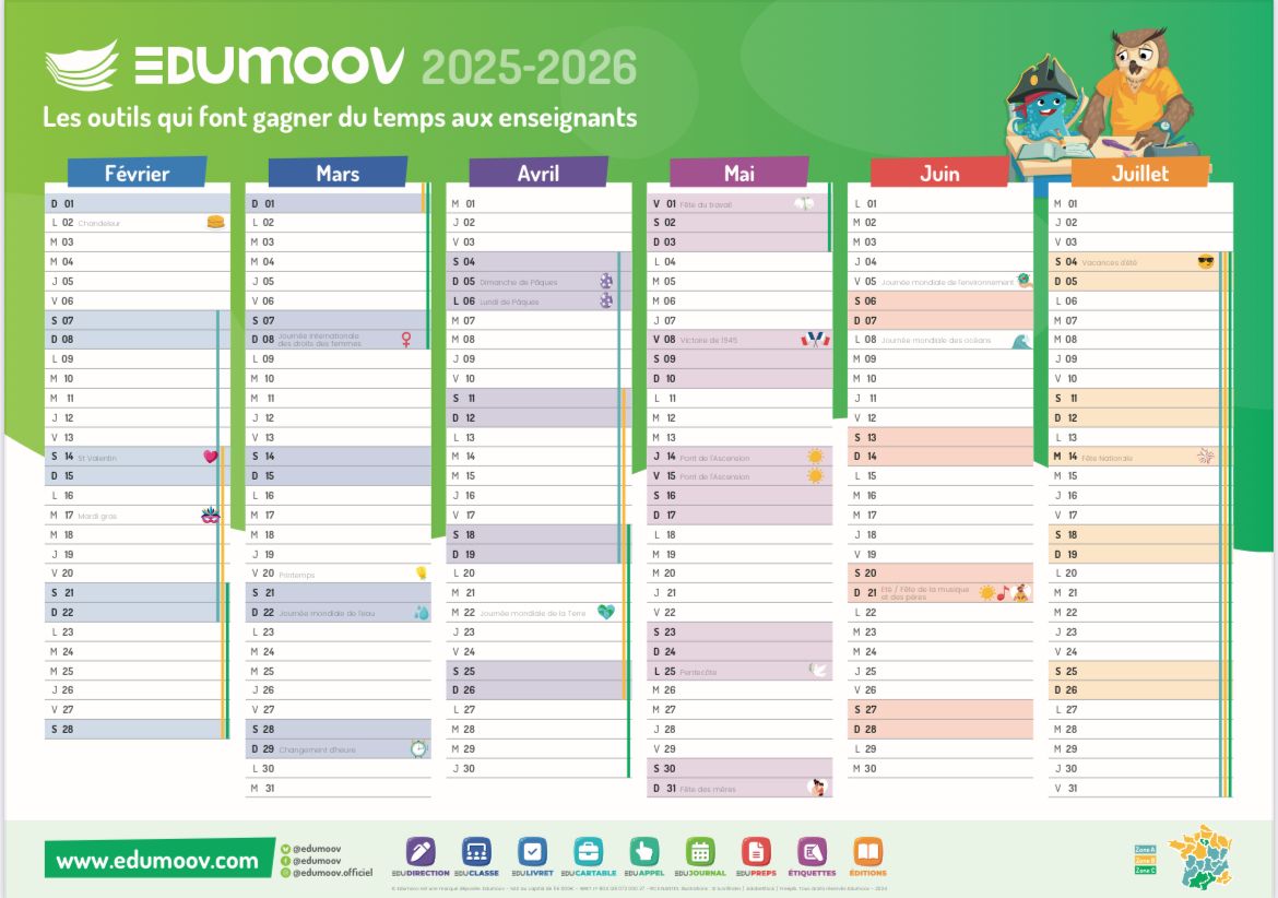 Téléchargez gratuitement notre calendrier 2025-2026 !